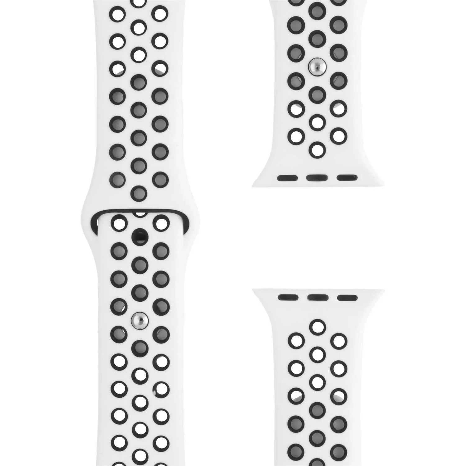Bracelet Apple Watch Stryde - double - silicone - blanc noir