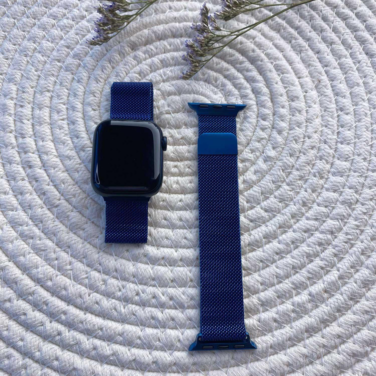 Apple Watch bandje Fiore - milanese - blauw