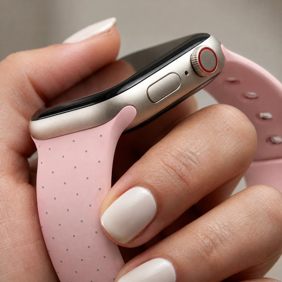Bracelet Apple Watch Dots - silicone - Rose
