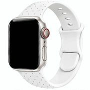 Bracelet Apple Watch Dots - silicone - Blanc