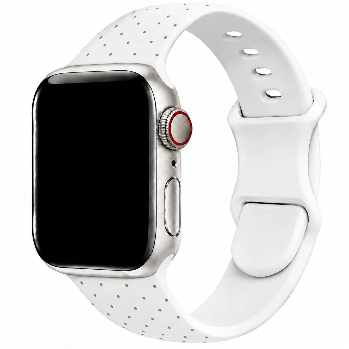Bracelet Apple Watch Dots - silicone - Blanc