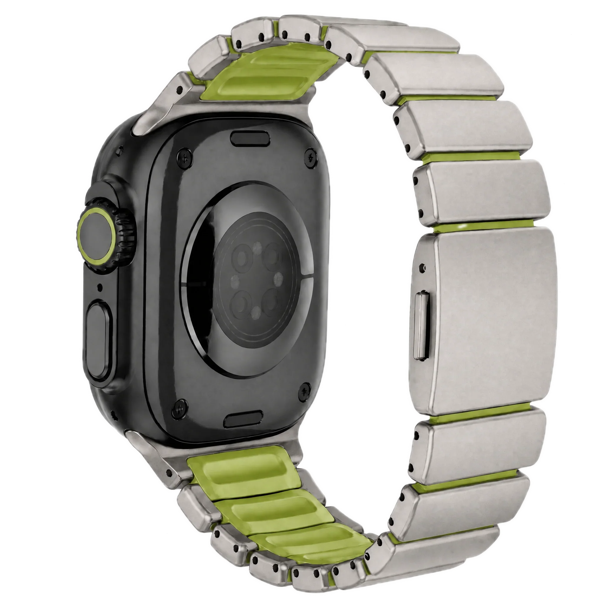 Apple Watch bandje Ember - staal - titanium groen
