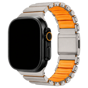 Apple Watch bandje Ember - staal - titanium oranje
