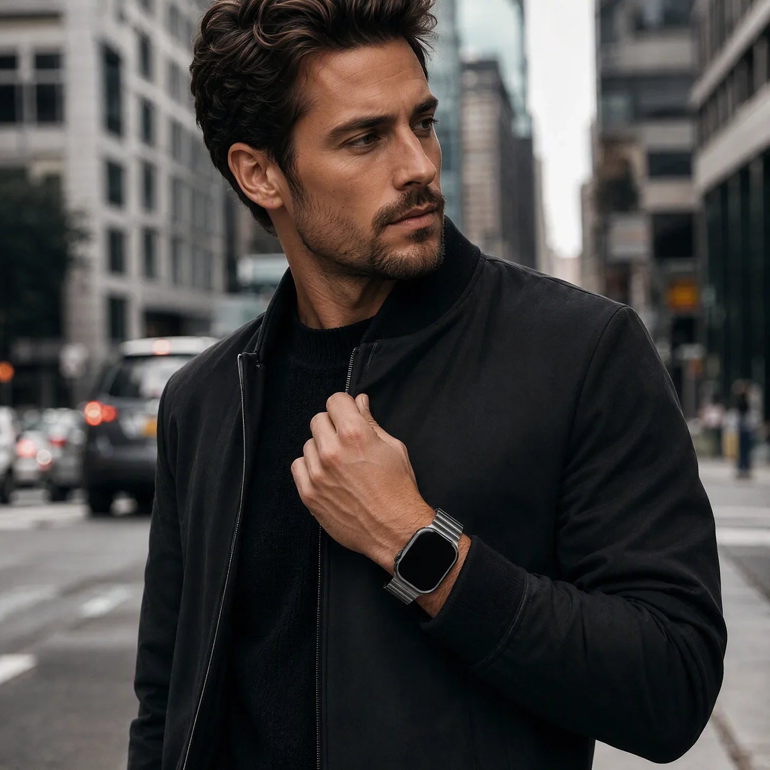 Apple Watch bandje Ember - staal - titanium zwart