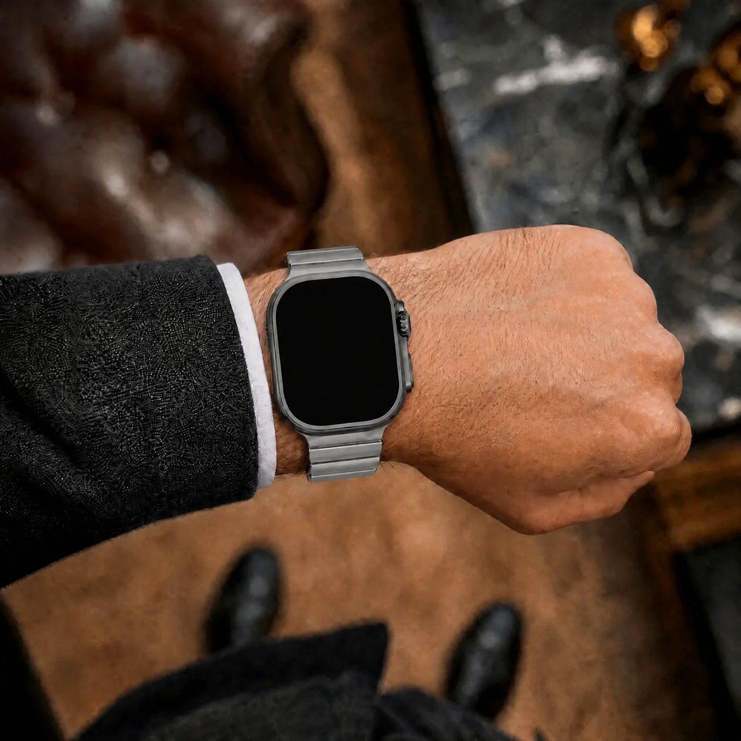 Apple Watch bandje Ember - staal - titanium zwart