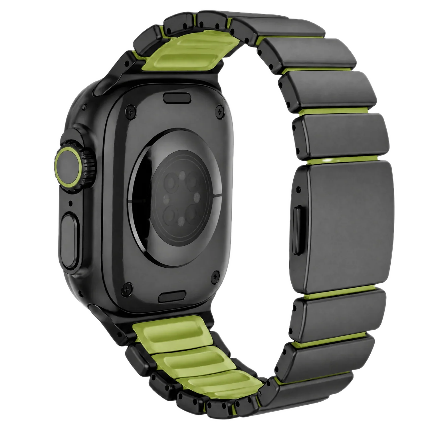 Apple Watch bandje Ember - staal - zwart groen