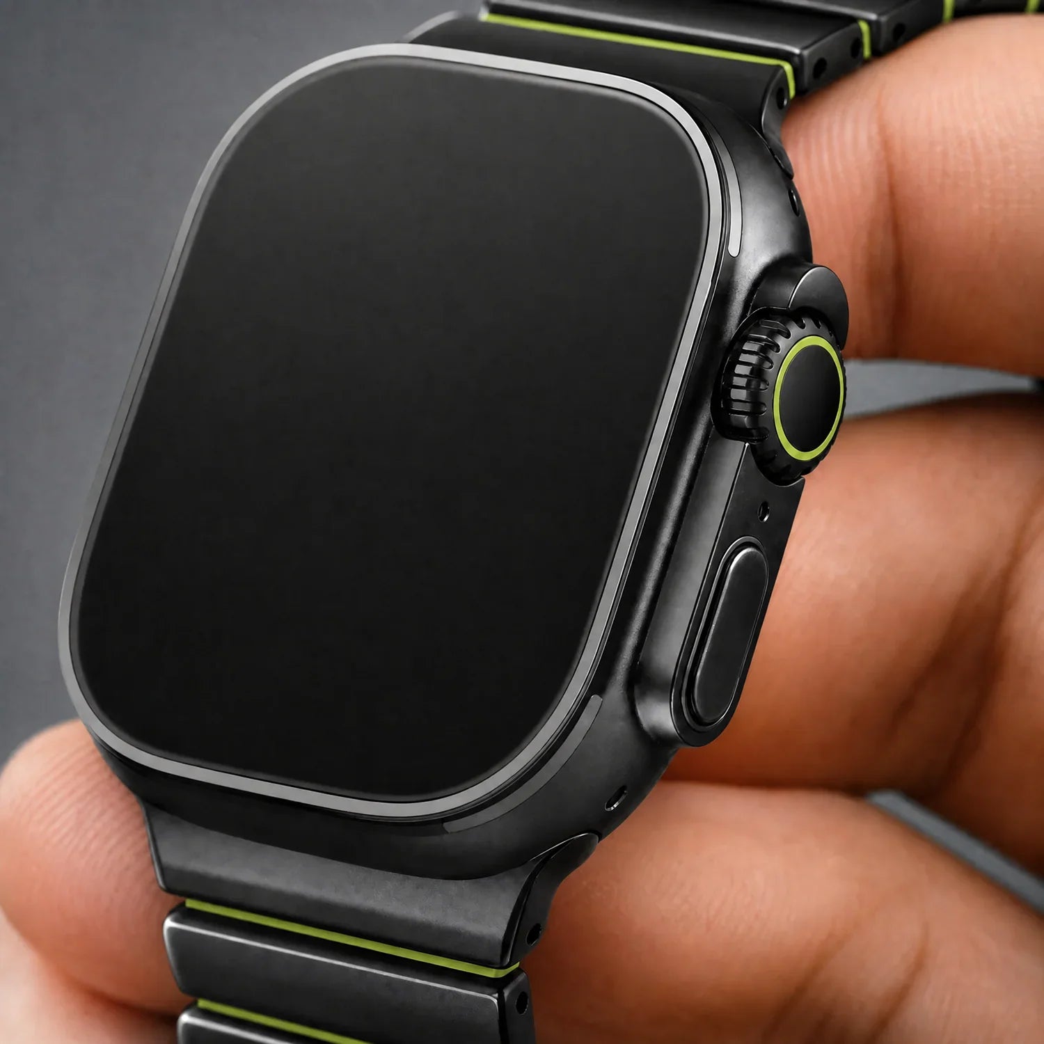 Apple Watch bandje Ember - staal - zwart groen