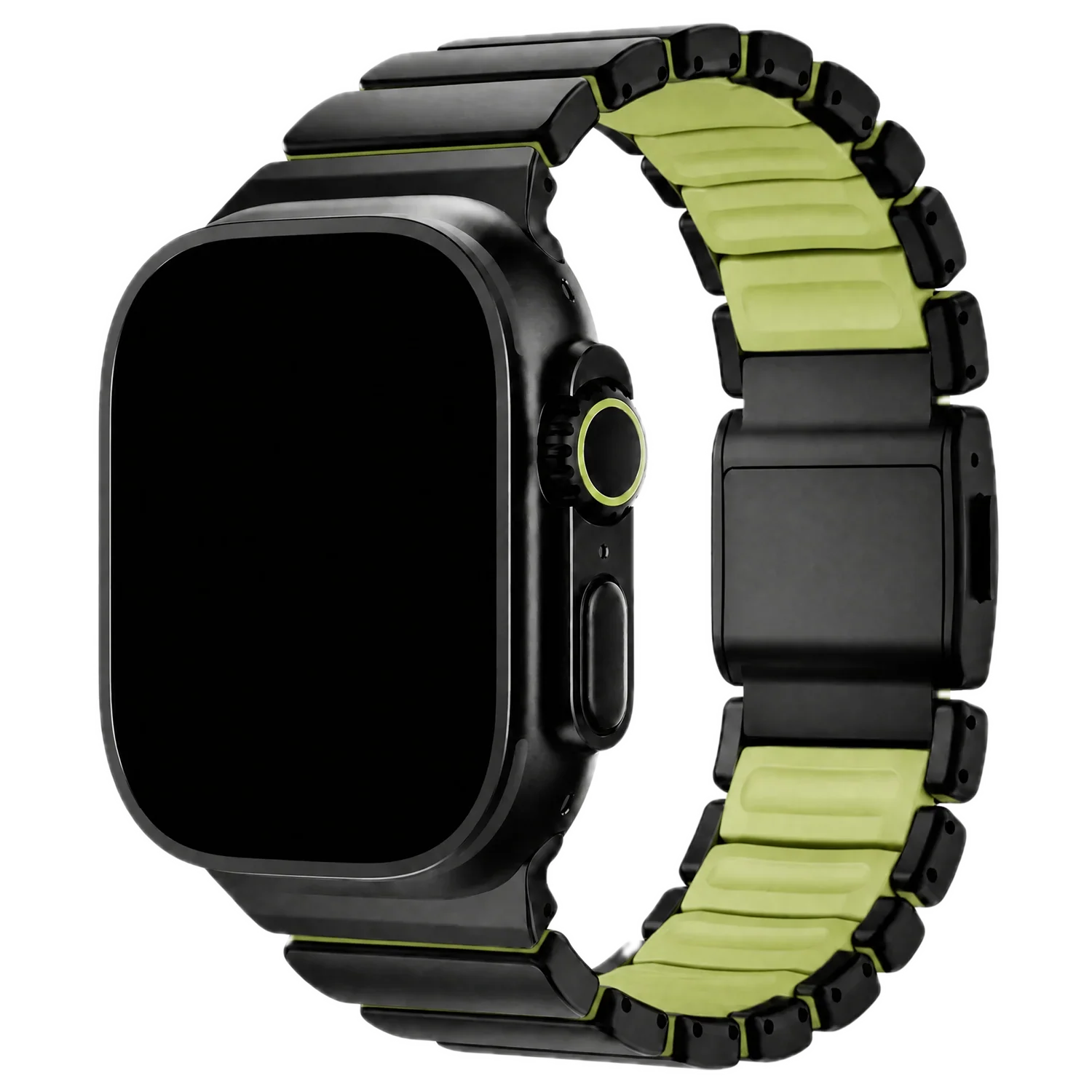 Apple Watch bandje Ember - staal - zwart groen
