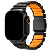 Apple Watch bandje Ember - staal - zwart oranje