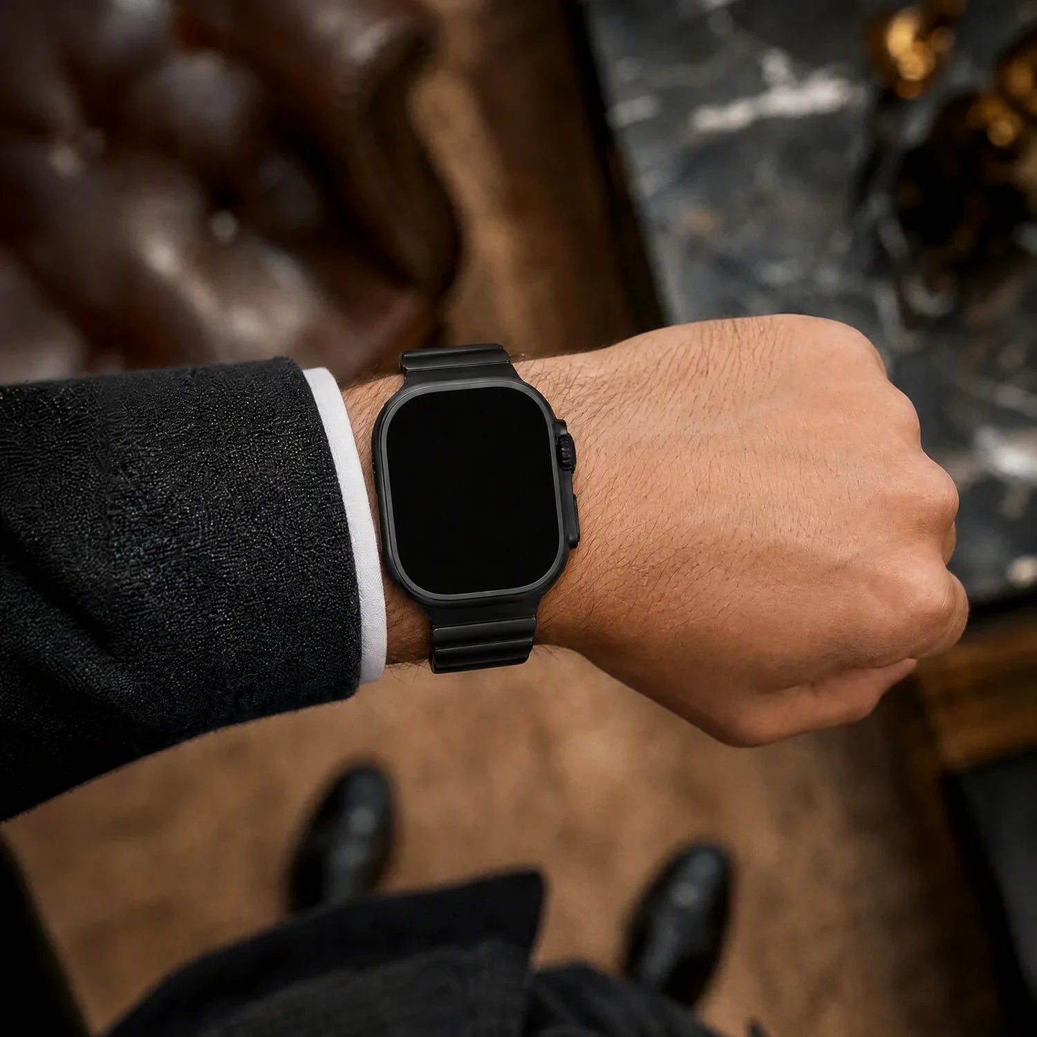 Apple Watch bandje Ember - staal - zwart