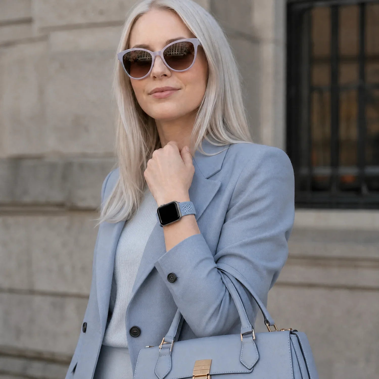 Bracelet Apple Watch Knit - nylon - bleu clair