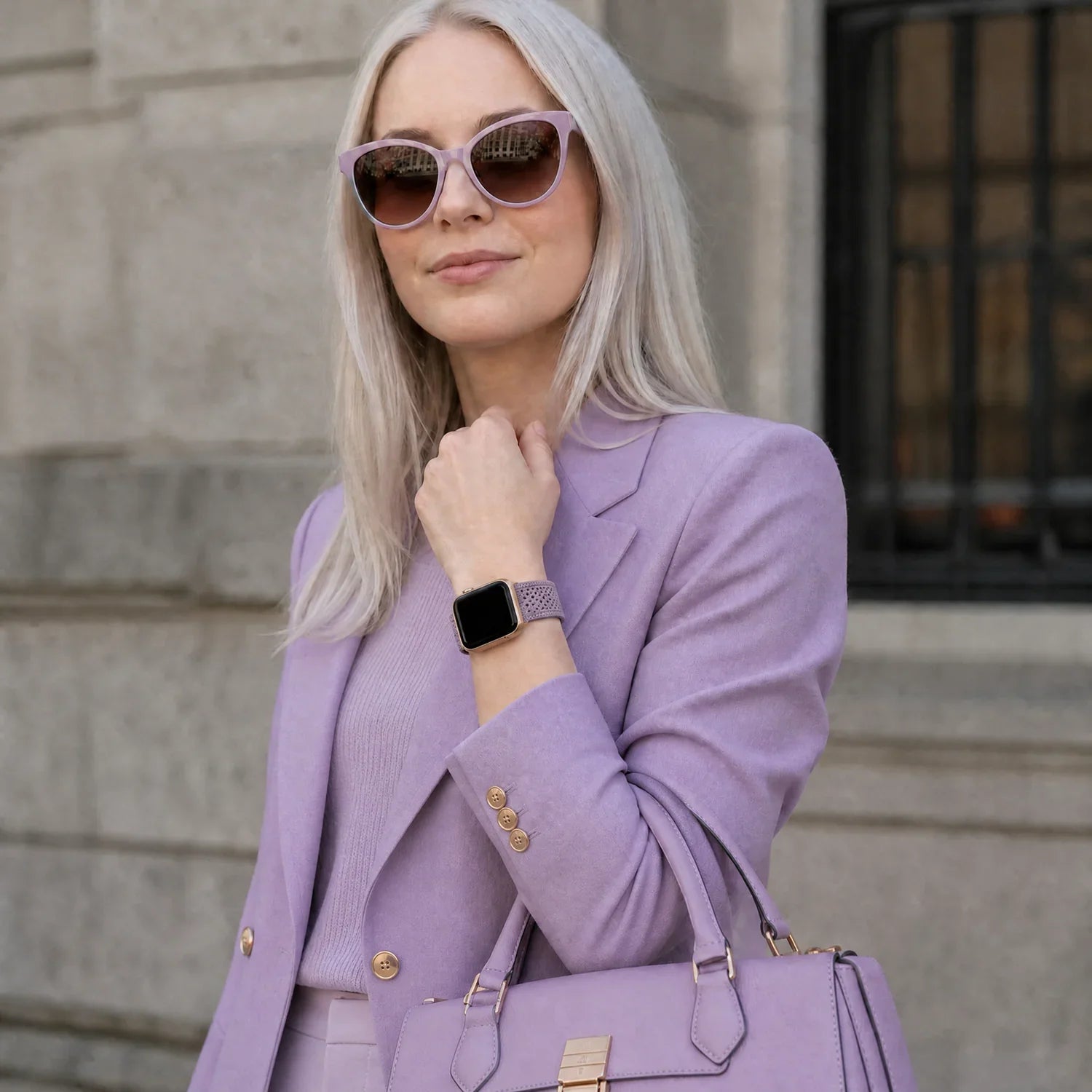 Bracelet Apple Watch Knit - nylon - Violet fumé