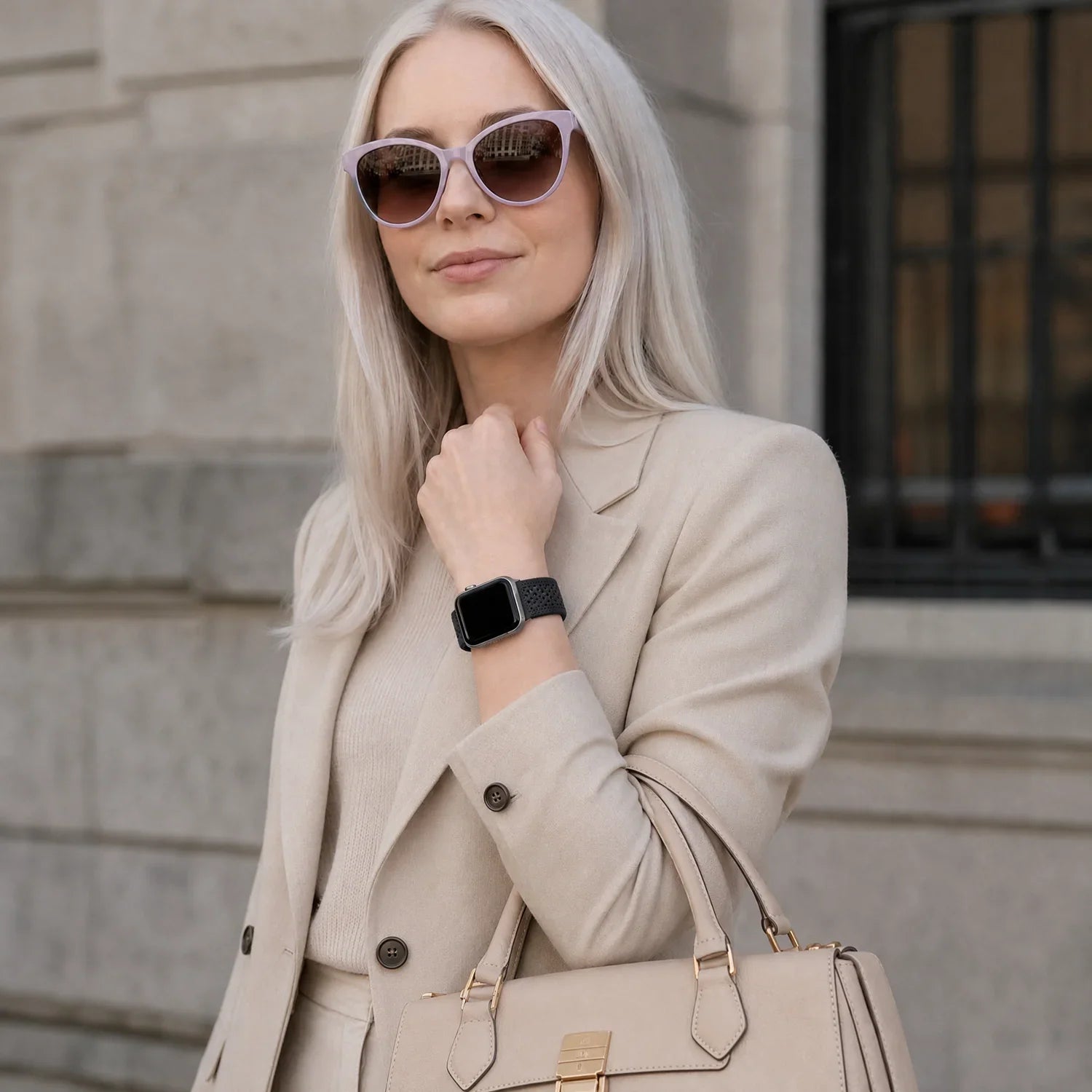 Bracelet Apple Watch Knit - nylon - Noir