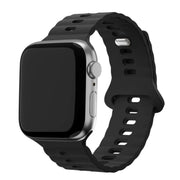 Apple Watch Wave bandje - siliconen - zwart
