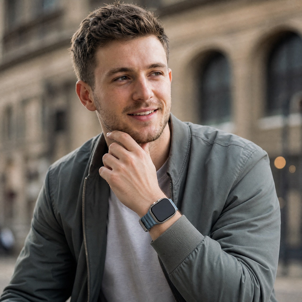 Apple Watch siliconen Ranger bandje - blauw