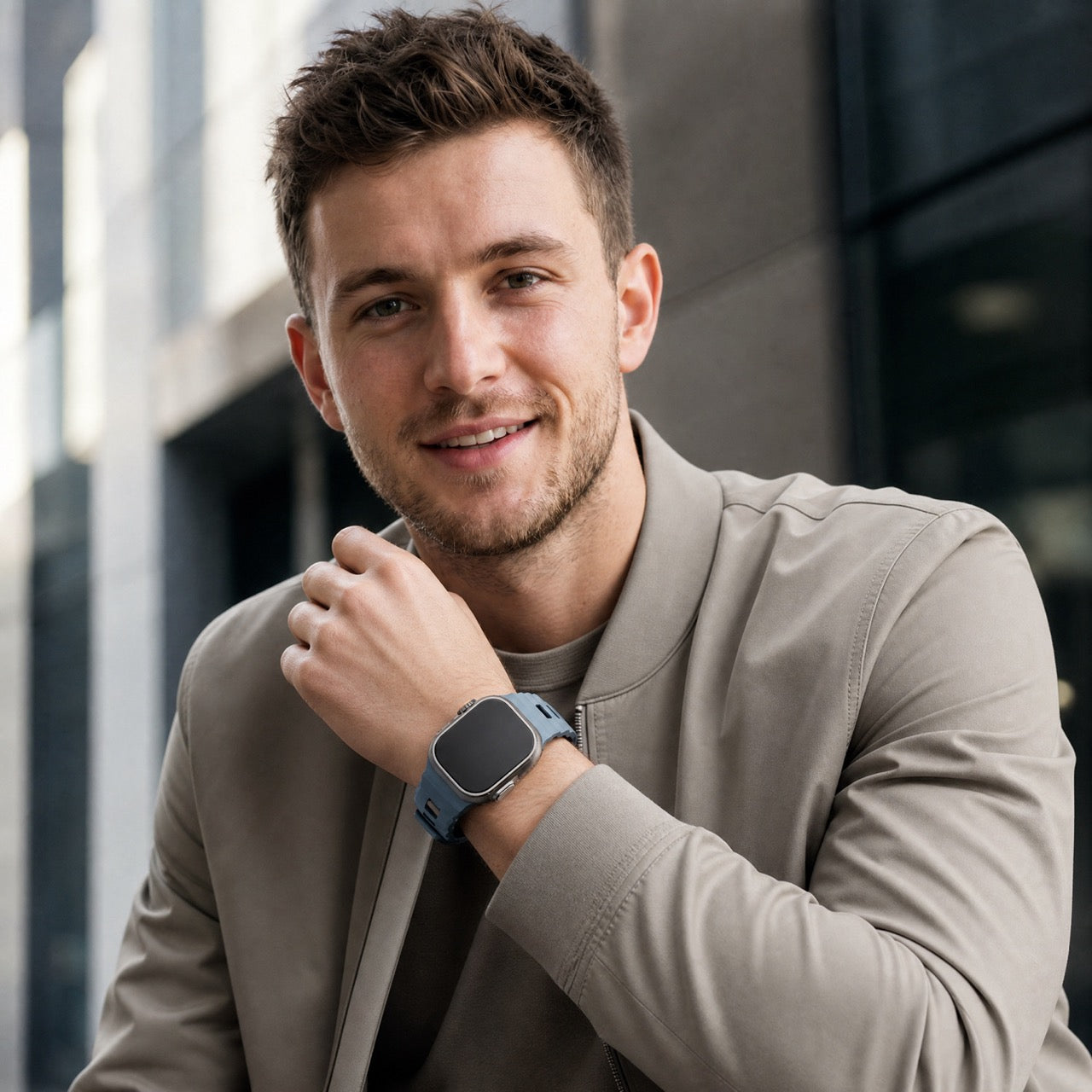 Apple Watch siliconen Ranger bandje - blauw