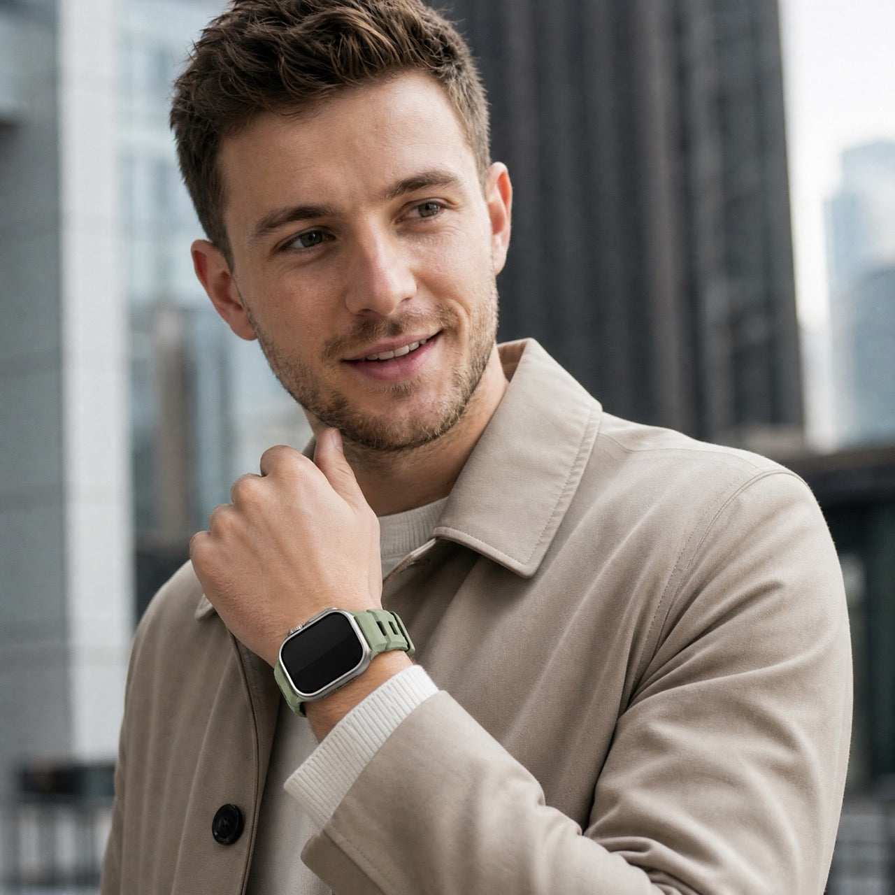 Apple Watch siliconen Ranger bandje - groen