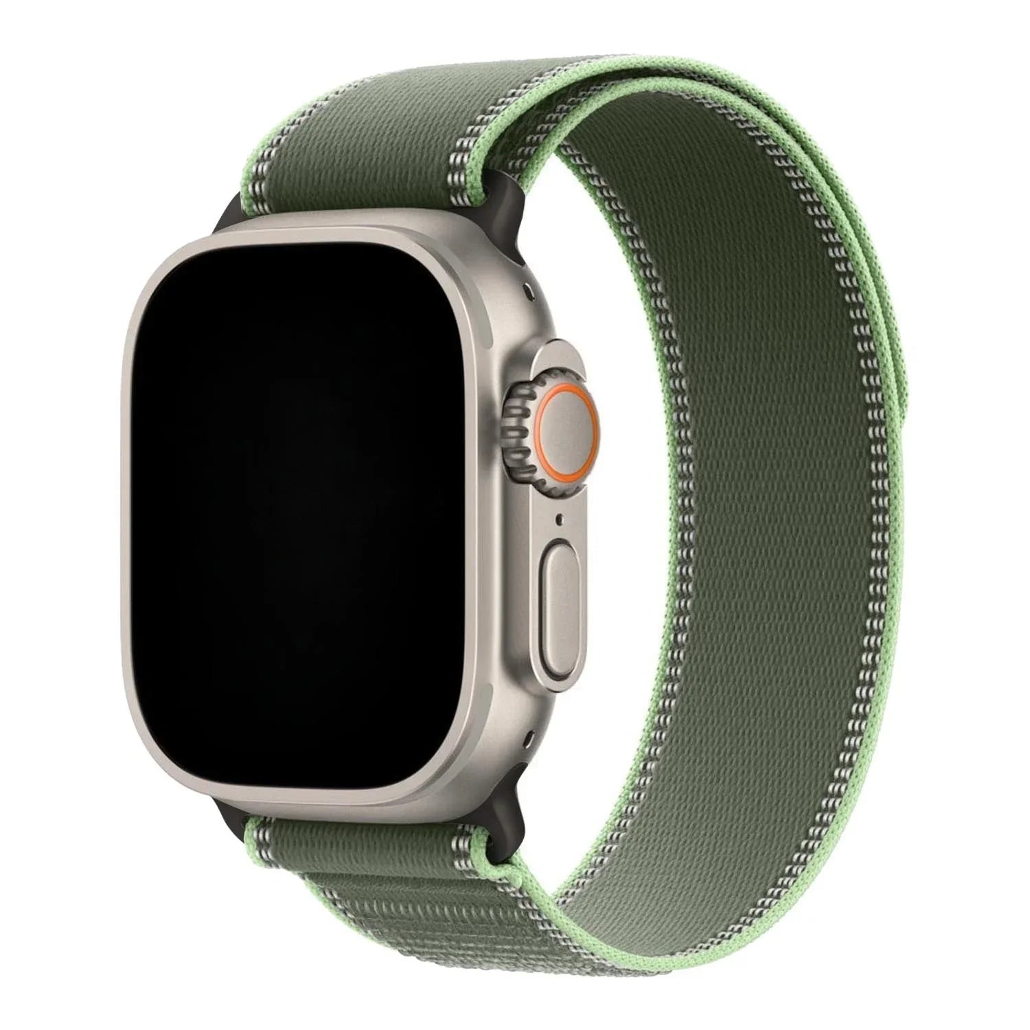 Bracelet Apple Watch Trail - nylon - vert fluo - noir