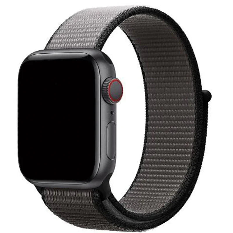 Apple Watch bandje - geweven - nylon - anker grijs