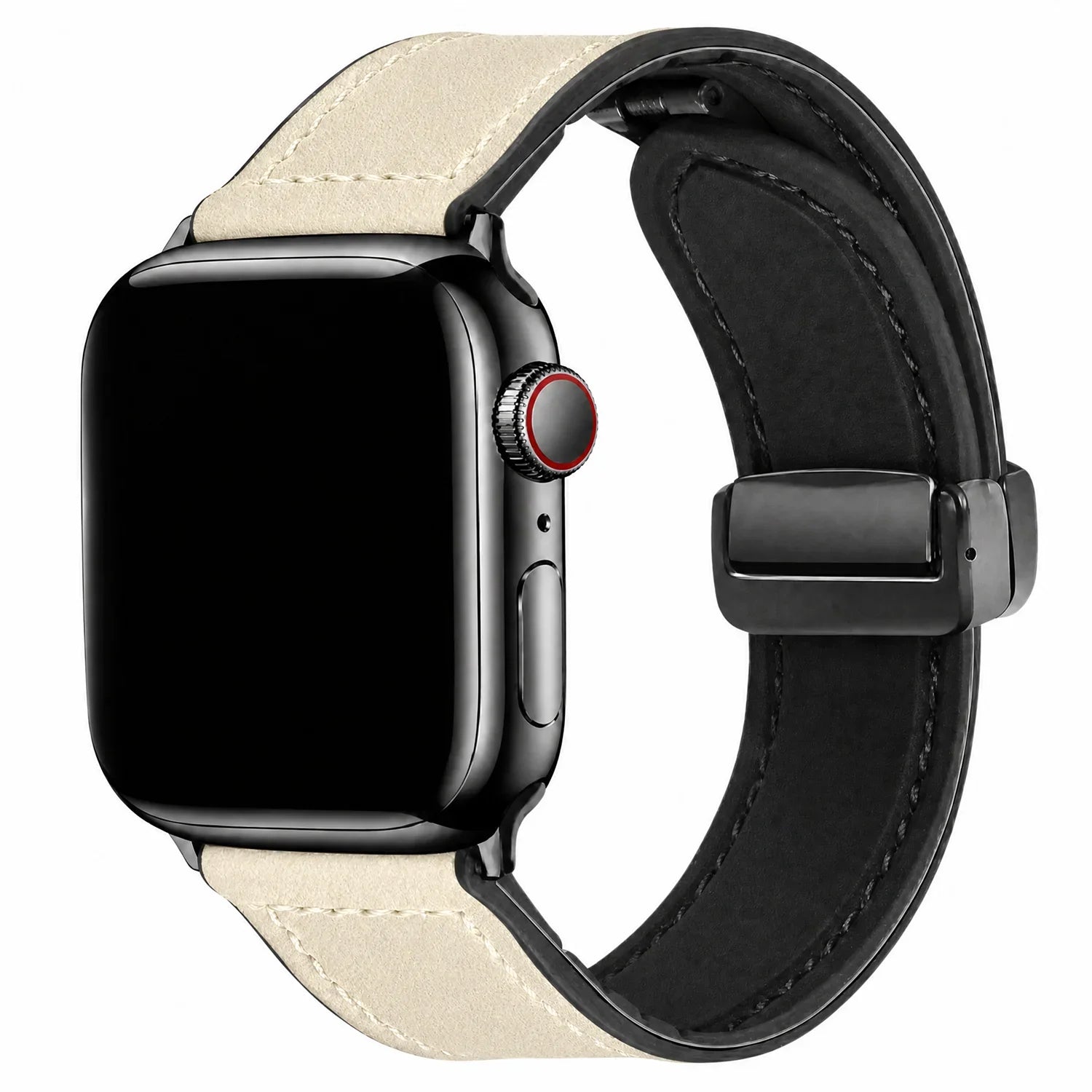 Bracelet Apple Watch Lennox - cuir - blanc