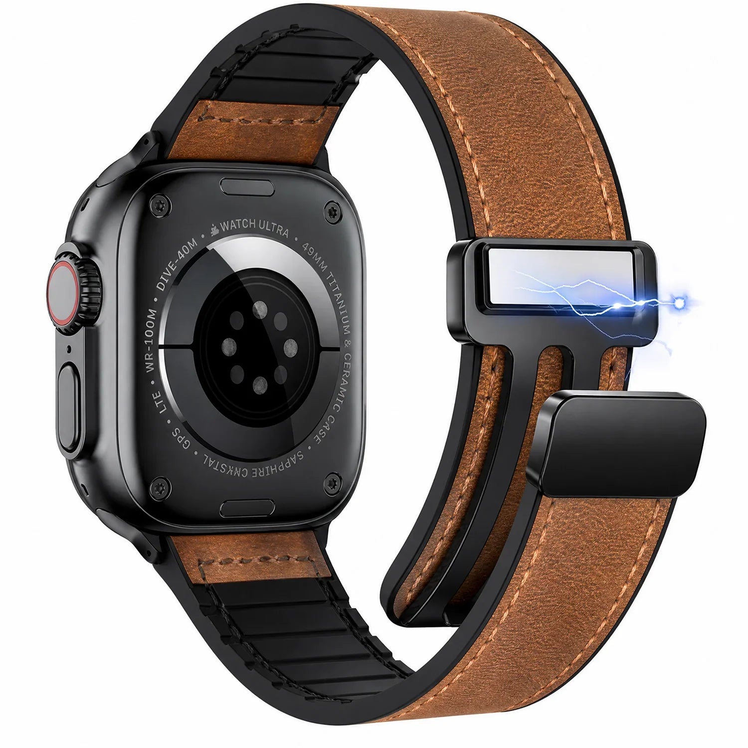 Apple Watch bandje Lennox - leer - bruin