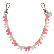 Telefoonkoord Bow - roze wit - zilver