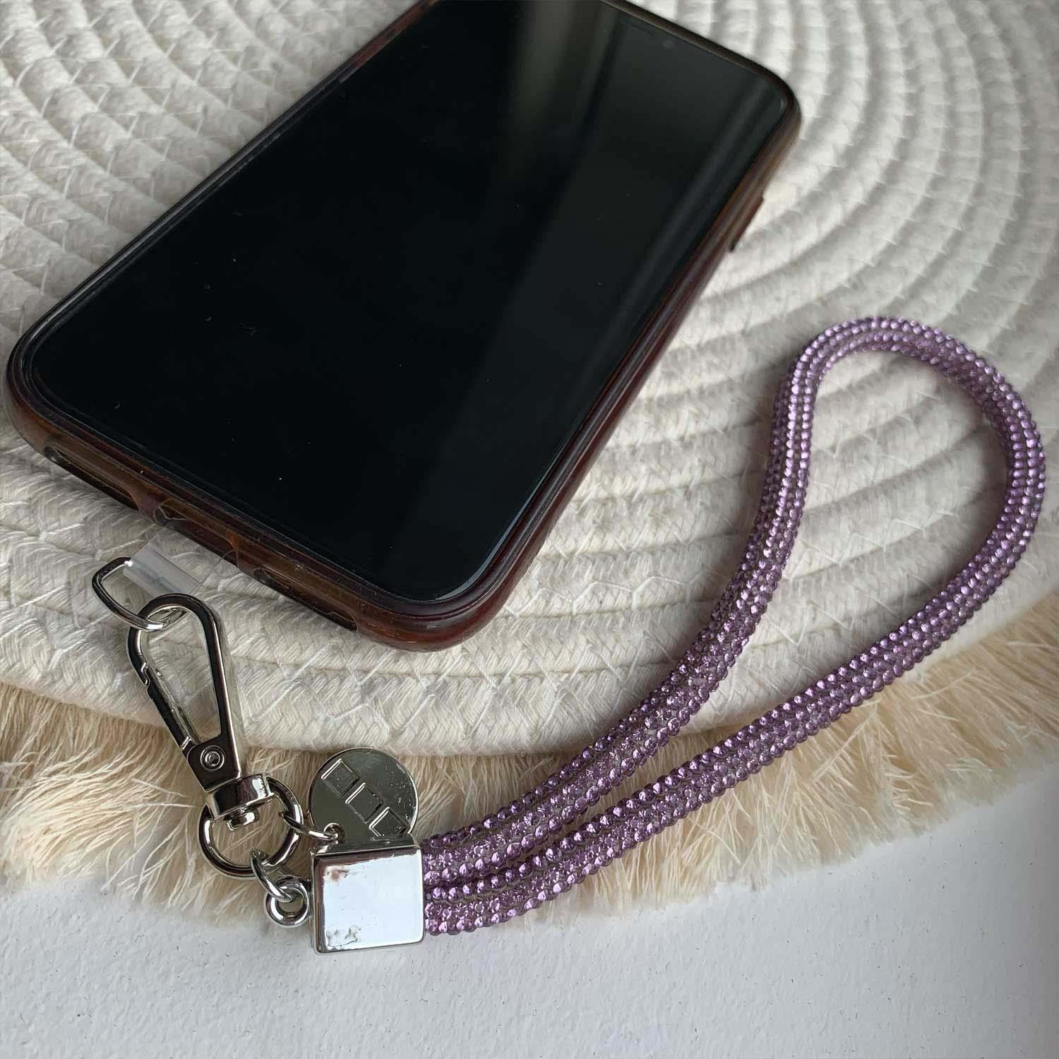 Cordon de téléphone Diamond - violet - argent
