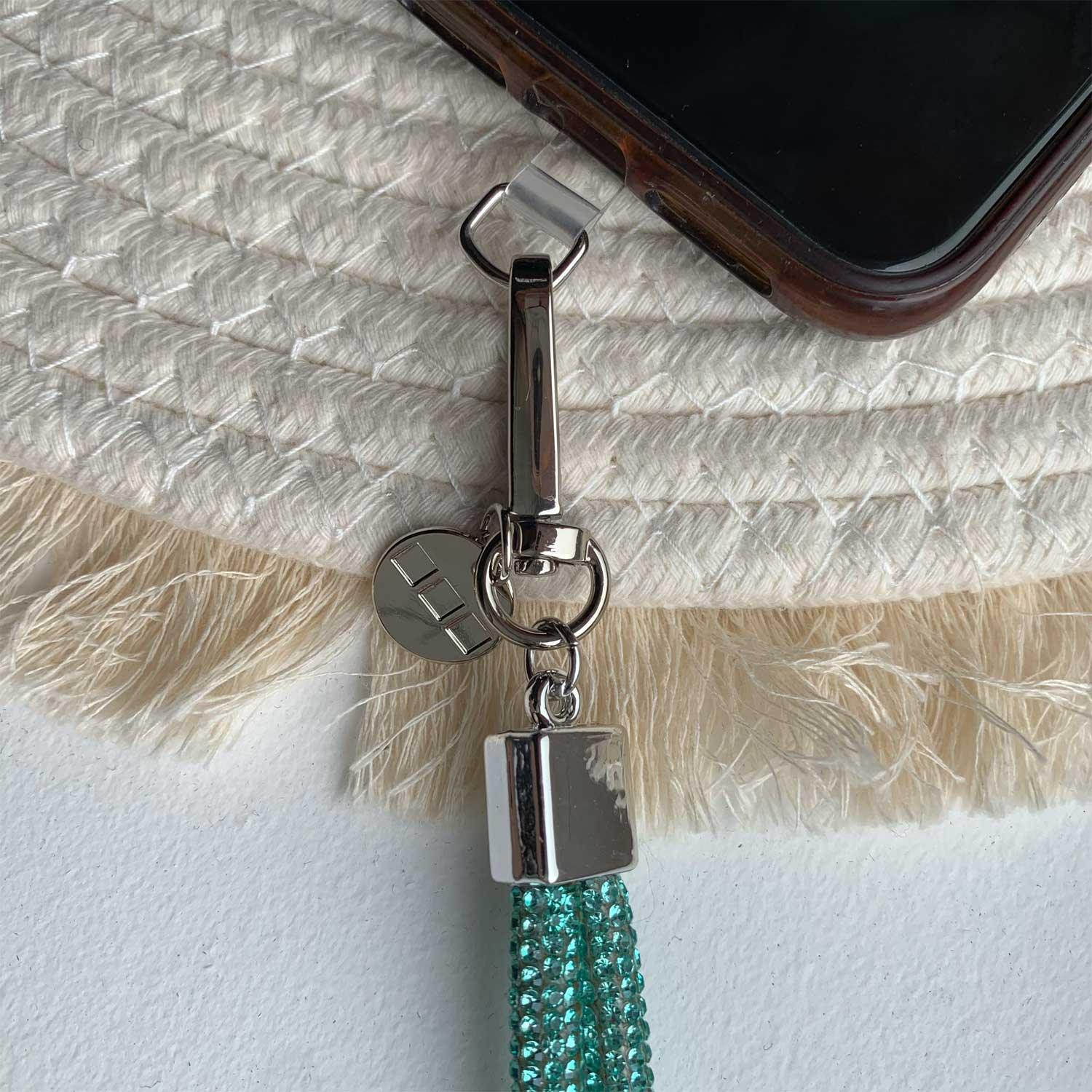 Cordon de téléphone Diamond - bleu marine - argenté