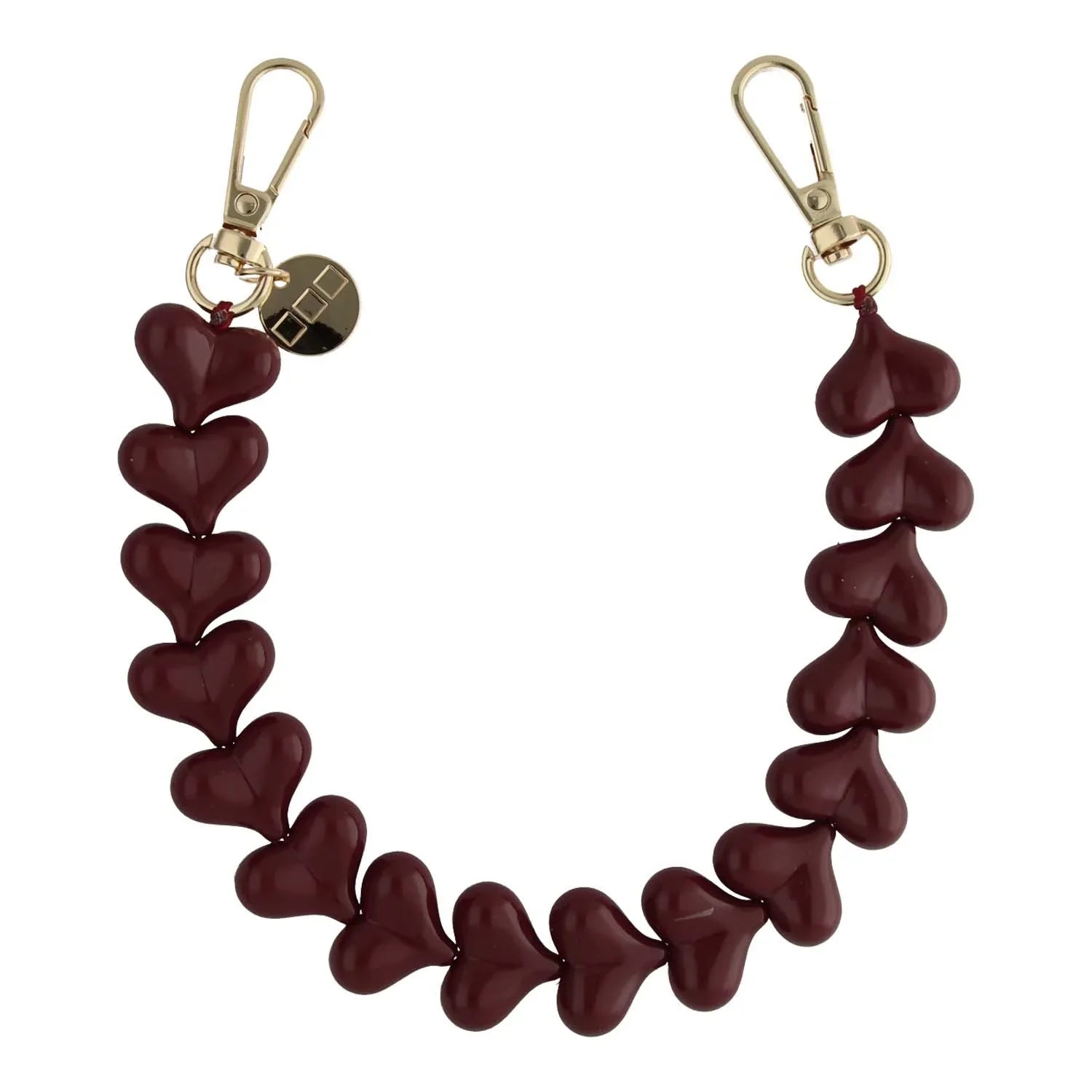 Telefoonkoord Heart - burgundy - goud