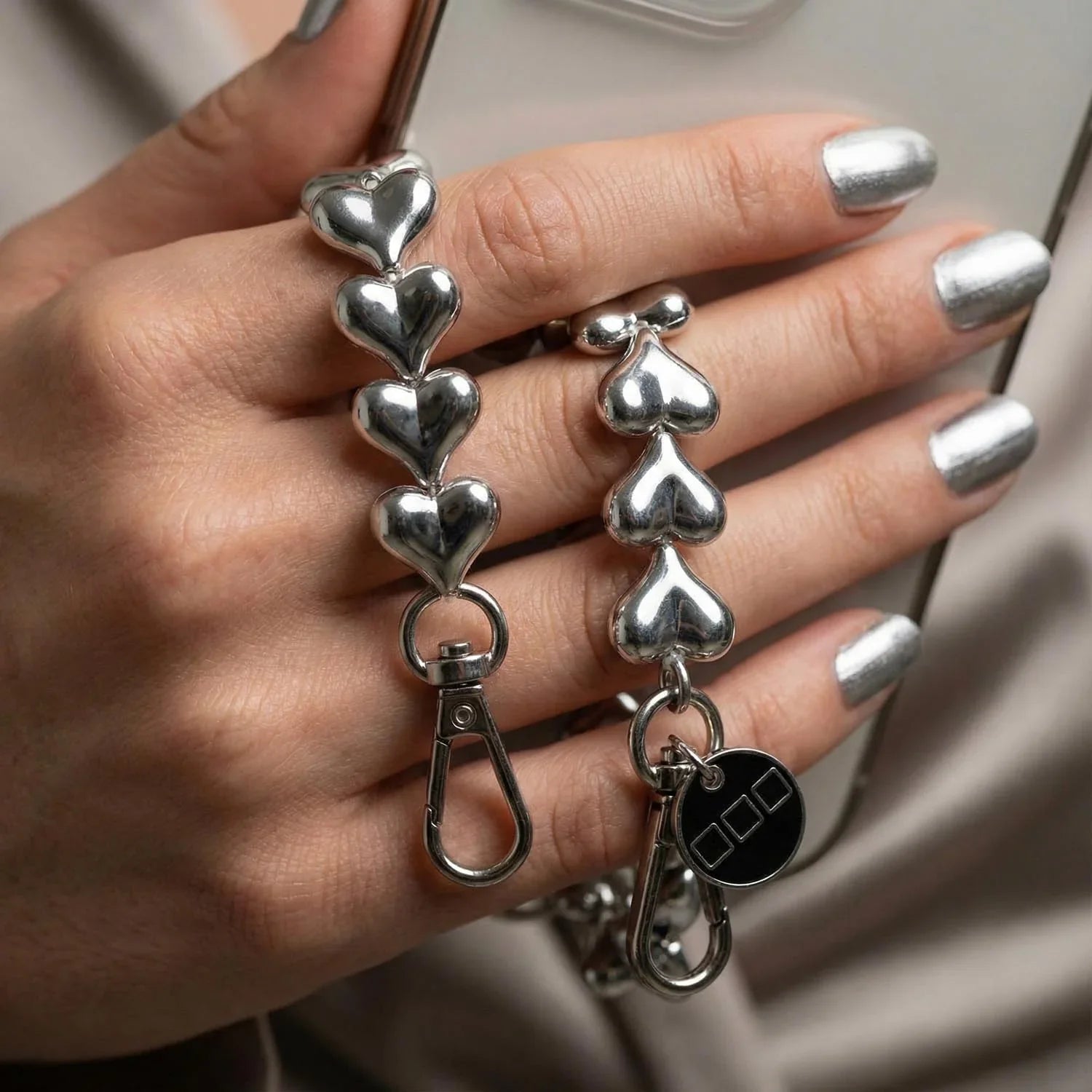 Telefoonkoord Heart - zilver - zilver