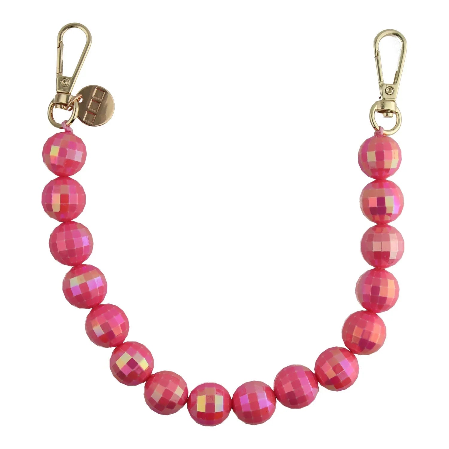 Telefoonkoord disco - roze - goud
