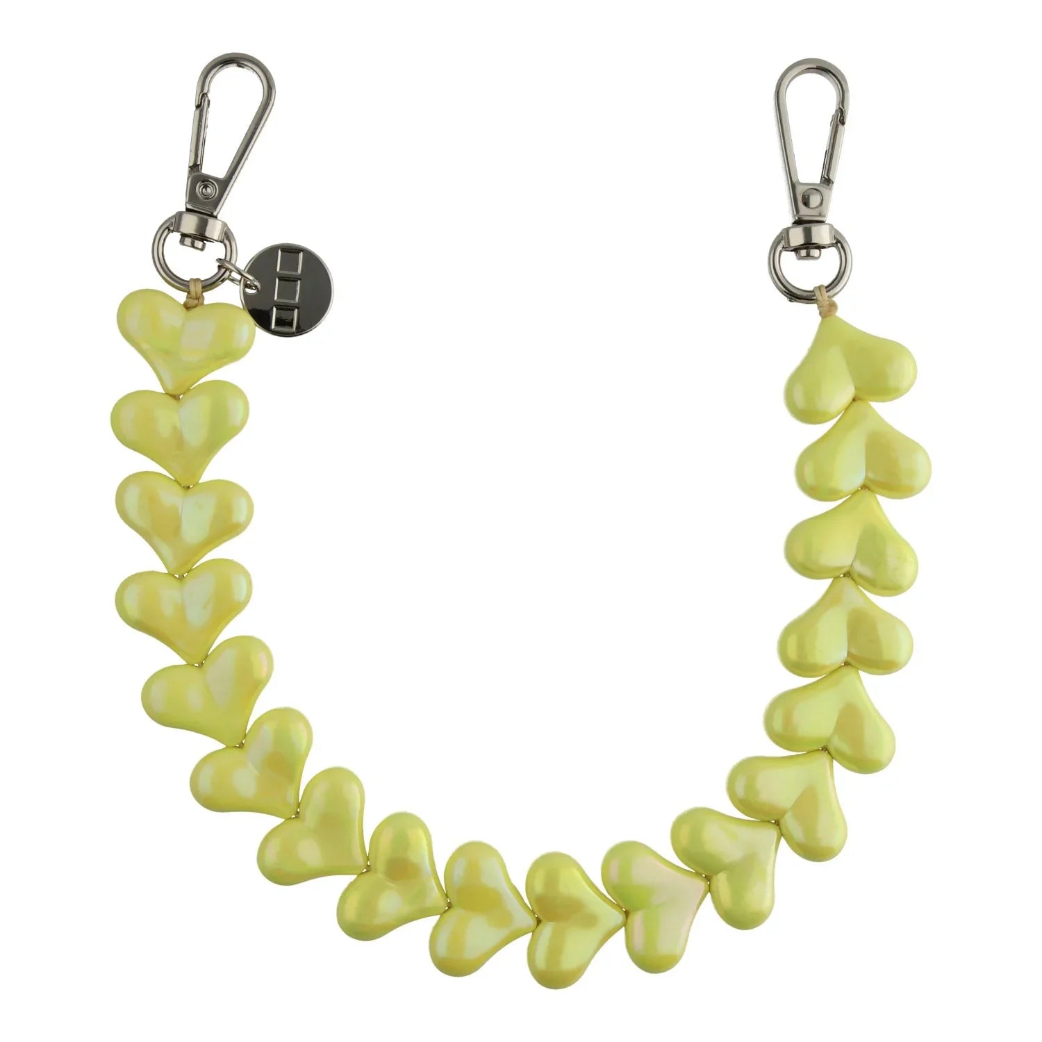 Telefoonkoord Heart - geel - zilver
