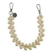 Telefoonkoord Heart - beige glimmend - zilver