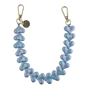 Telefoonkoord Heart - blauw glimmend - goud
