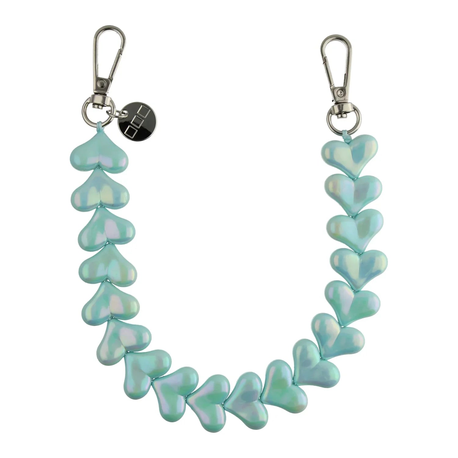 Telefoonkoord Heart - groen glimmend - zilver