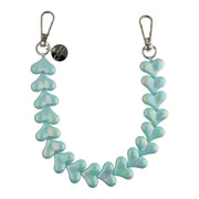 Telefoonkoord Heart - groen glimmend - zilver