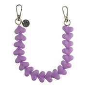 Telefoonkoord Heart - paars - zilver