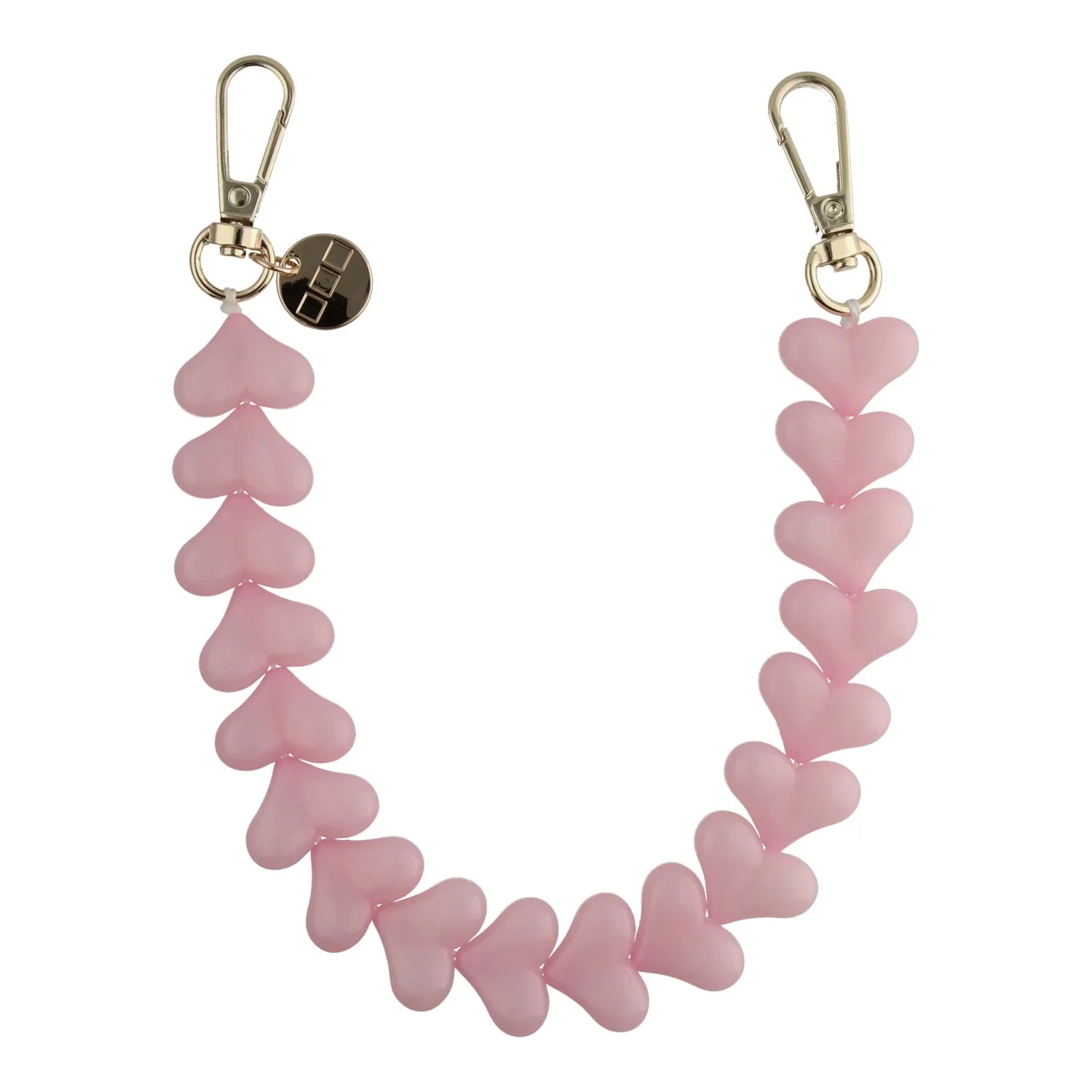 Telefoonkoord Heart - babyroze - goud
