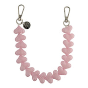 Telefoonkoord Heart - babyroze - zilver