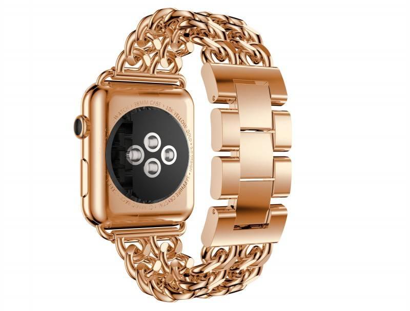 Apple Watch Cowboy bandje - staal - rose goud