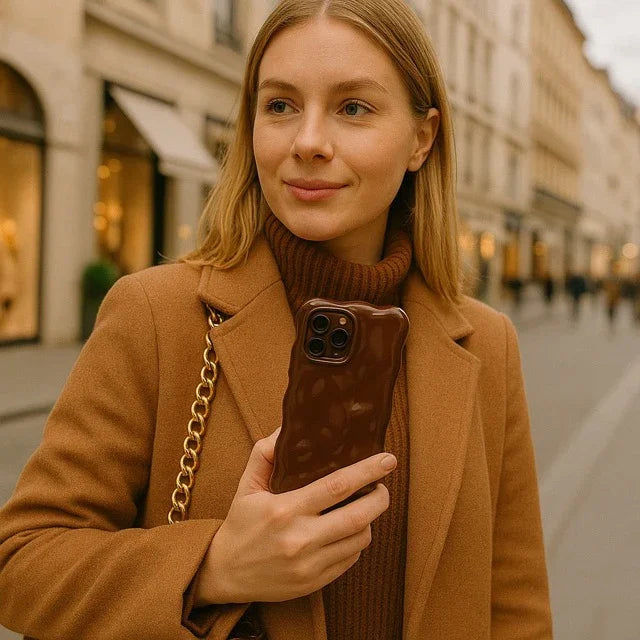 Coque iPhone Bubble - marron foncé