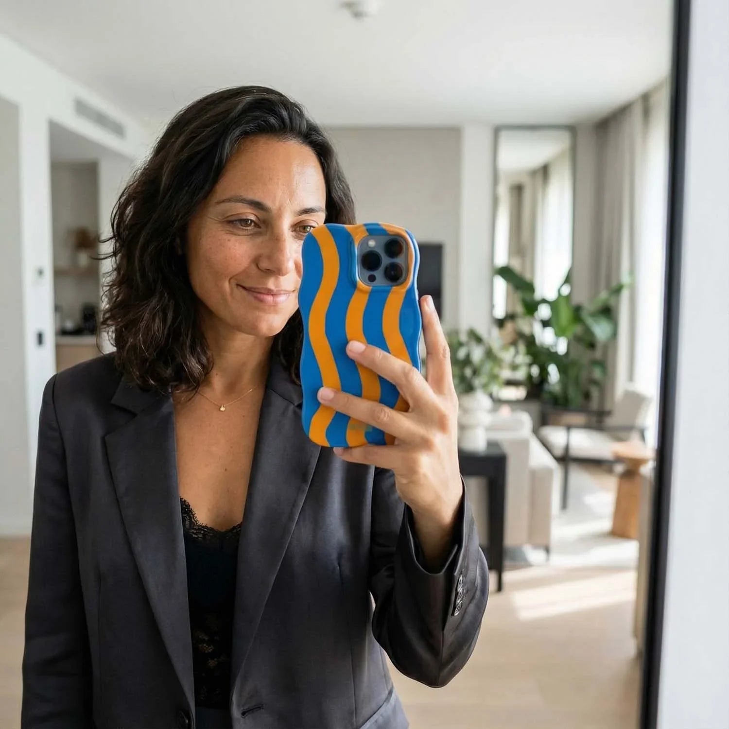 Coque iPhone Candy - bleu orange