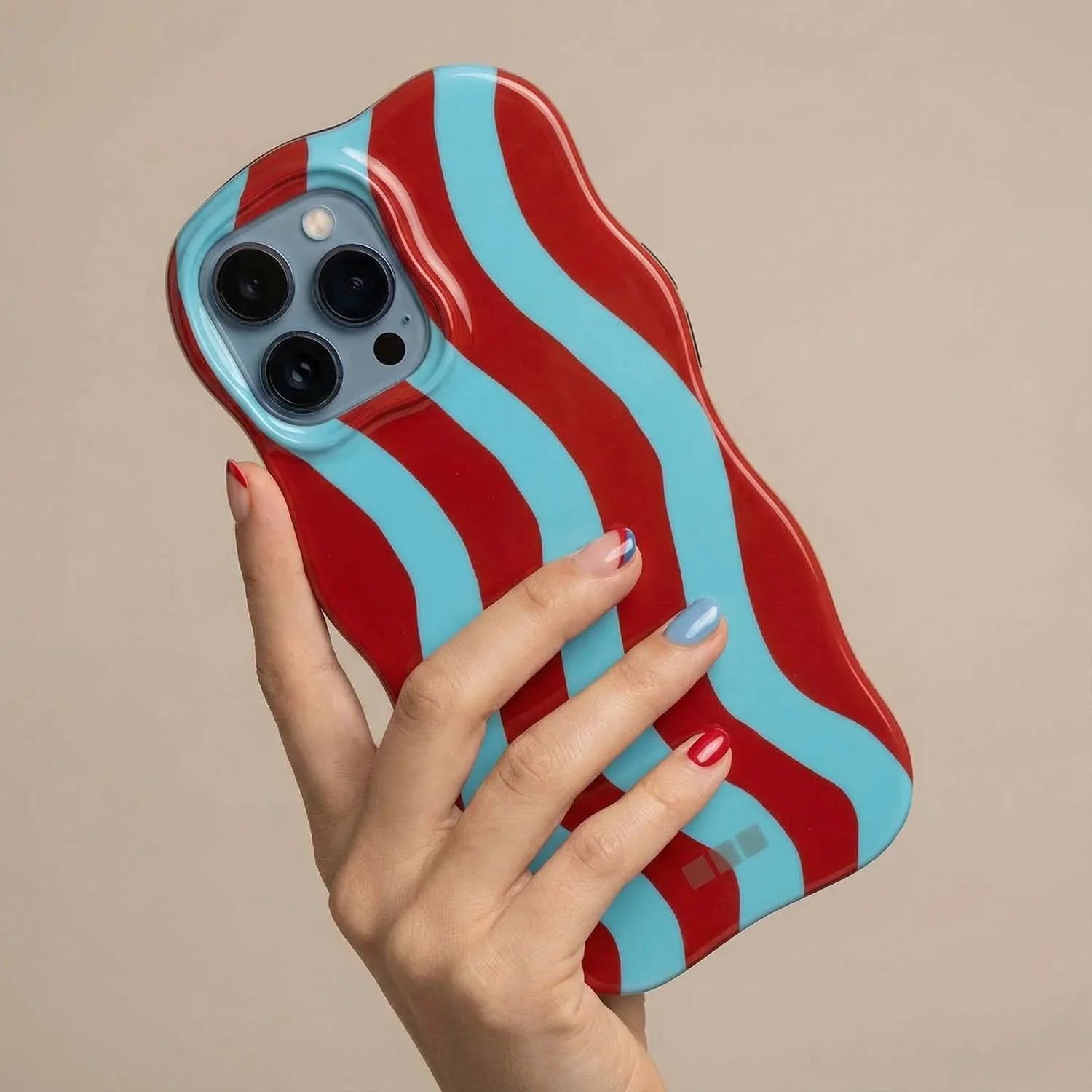 Coque iPhone Candy - bleu rouge