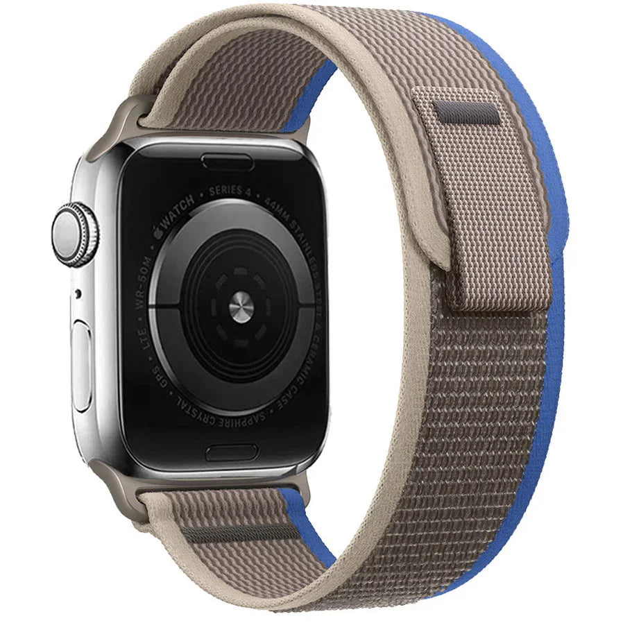 Bracelet Apple Watch Trail - nylon - bleu gris